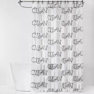 "Clean/Dirty" Shower Curtain Bundle Black/White